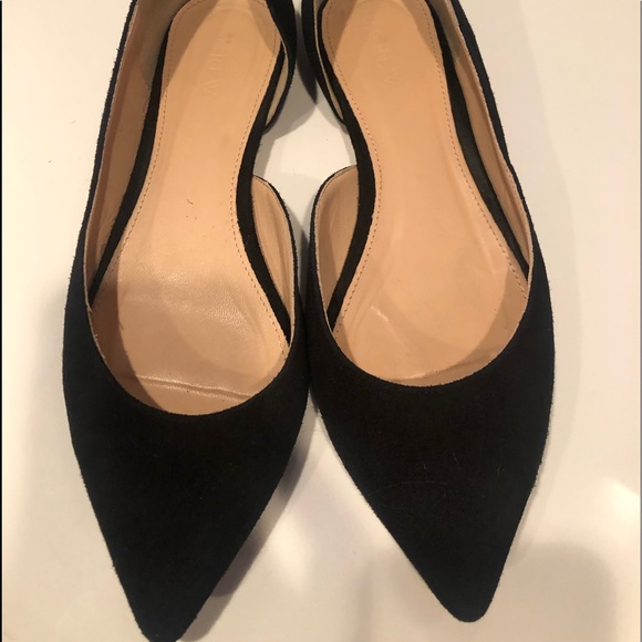 J crew.blk suede ballerina flat.. warn once size 9 - Picture 3 of 3
